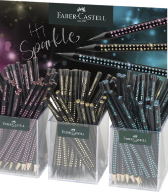 FABER-CASTELL Potlood GRIP SPARKLE Midnight, koker van 3 stuks