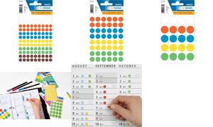 HERMA markeringsetiketten, rond 13 mm, kleuren assorti, permanent, handschrift