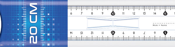 Maped platte liniaal 20 cm transparant kunststof met handgreep