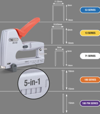 TACWISE Nietmachine/Spijkermachine Z5-140 5-in-1 zilver/oranje