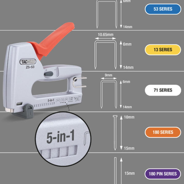 TACWISE Nietmachine/Spijkermachine Z5-140 5-in-1 zilver/oranje