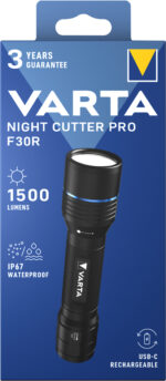 VARTA Premium zaklamp Night Cutter Pro F30R, zwart