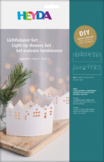 HEYDA Knutselset Lichtdorp Leporello, karton, wit, 100 mm