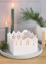 HEYDA Knutselset Lichtdorp Leporello, karton, wit, 100 mm