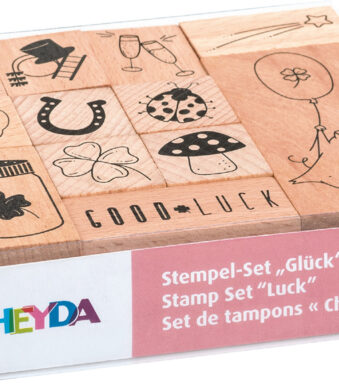 HEYDA Stempelset 'Geluk' in transparante box