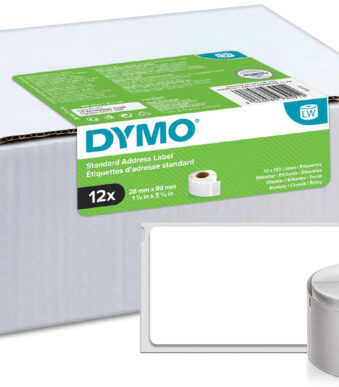 DYMO LabelWriter adresetiketten, 89 x 28 mm, wit