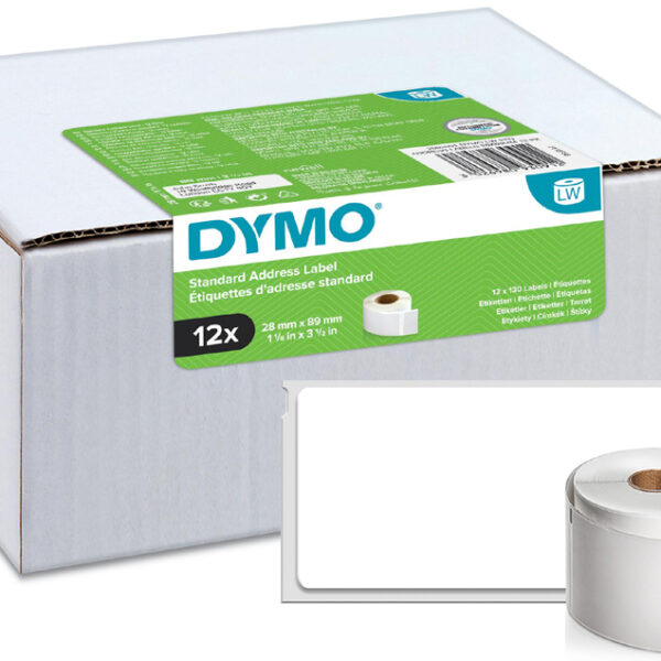DYMO LabelWriter adresetiketten, 89 x 28 mm, wit