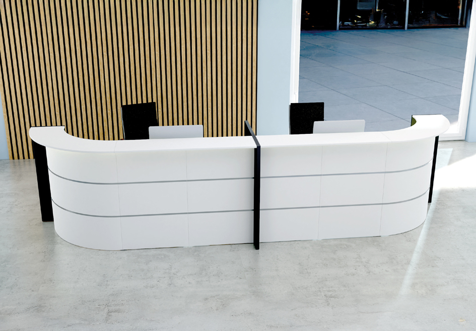 Kerkmann Bari balie met boogvorm, in hoogte verstelbaar, wit Kerkmann Bari balie met boogvorm, in hoogte verstelbaar, wit