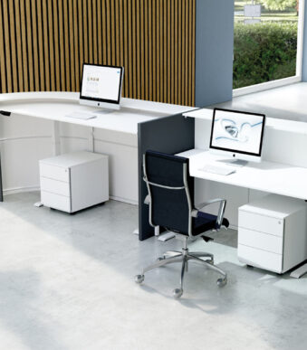 Kerkmann Bari balie met boogvorm, in hoogte verstelbaar, wit