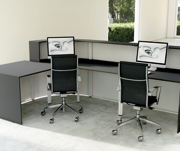 Kerkmann Balie Cento 9 met adviesplaats, wit/antraciet