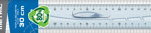 Maped platte liniaal 300 mm kunststof met handgreep