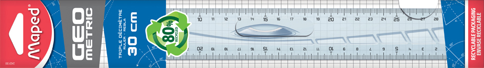 Maped platte liniaal 300 mm kunststof met handgreep