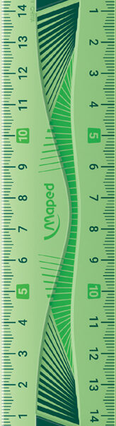 Maped flexibele liniaal 15 cm, kunststof, transparant blauw/groen