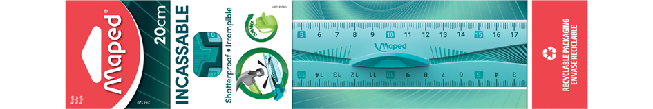 Maped flexibele liniaal 20 cm met handgreep, kunststof, transparant Maped flexibele liniaal 20 cm met handgreep, kunststof, transparant