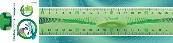 Maped liniaal flexibel 30 cm kunststof met grip, transparant blauw/groen