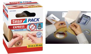 tesa Verpakkingstape Express, 50 mm x 50 m, bruin