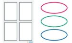 Herma ovale boeketiketten rood/groen/blauw