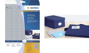 HERMA folie etiketten SPECIAL, 30,5 x 16,9 mm, 25 vel A4, permanent, zilver
