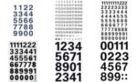 Cijferstickers 0-9, folie zwart, hoogte: 20 x 18 mm