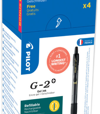 PILOT gelpen G-2 PLUS 07, voordeelverpakking, zwart