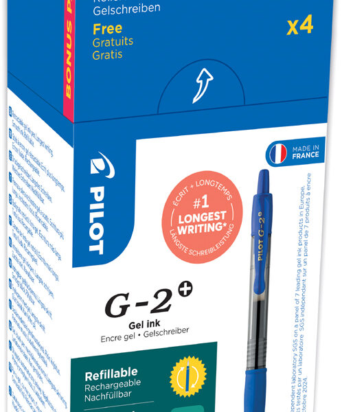 PILOT gelpen G-2 PLUS 07, voordeelpak, blauw