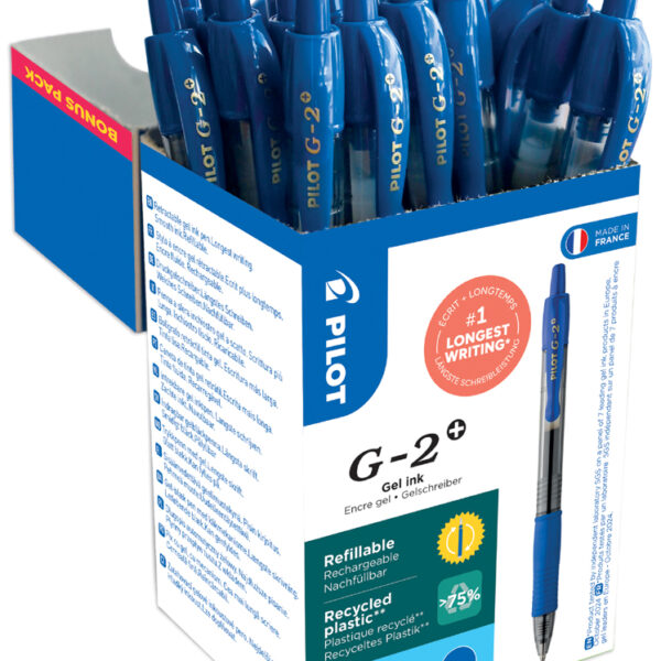 PILOT gelpen G-2 PLUS 07, voordeelpak, blauw