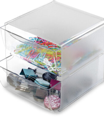 Deflecto organizer met 2 laden, transparant