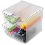 Deflecto bureau-organizer cube met 4 uitneembare laden, transparant