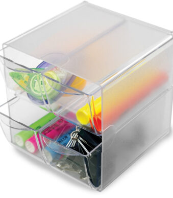 Deflecto bureau-organizer cube met 4 uitneembare laden, transparant