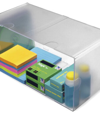 Deflecto organizer box transparant dubbel, 1 vak