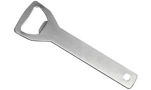 Roestvrijstalen mat geopende flesopener.