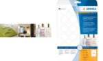 HERMA folie etiketten SPECIAL, rond 40 mm, 25 vel A4, permanent, transparant
