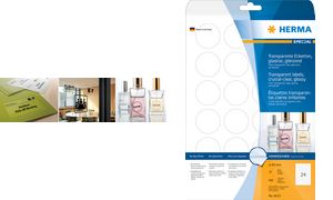 HERMA folie etiketten SPECIAL, 45,7 x 21,2 mm, 25 vel A4, permanent, transparant