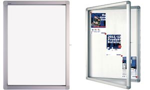 Vitrinekast eco voor 4 A4-formaten, metalen afwerking.