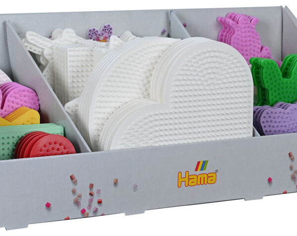 Hama Strijkkralen basisplaat midi, 15 varianten gesorteerd, 75 stuks display