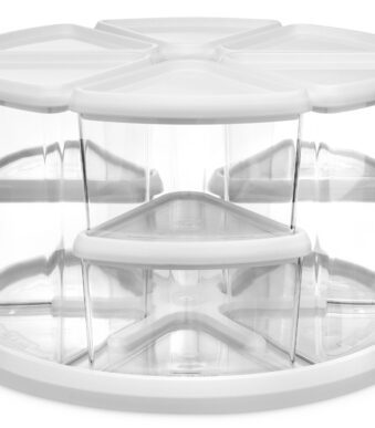 Deflecto draaibare organizer transparant/wit