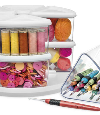 Deflecto draaibare organizer transparant/wit