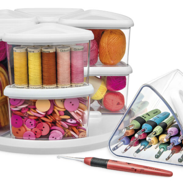 Deflecto draaibare organizer transparant/wit