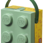 LEGO lunchbox met draaggreep, zandgroen