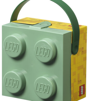 LEGO lunchbox met draaggreep, zandgroen