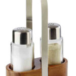 APS zout- en peperstrooierset WOOD, acaciahout/RVS