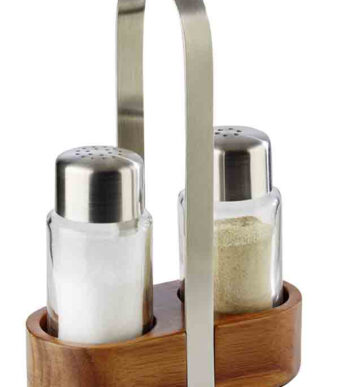 APS zout- en peperstrooierset WOOD, acaciahout/RVS