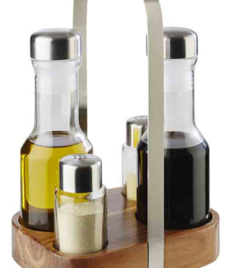 APS Kruiden- en specerijenrek WOOD, 5-delig, acaciahout/RVS