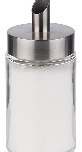 APS Suikerdispenser met doseerbuis, roestvrij staal/glas