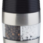 APS FLIPMILL 2-in-1 zout- en pepermolen, zilver/transparant