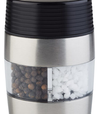 APS FLIPMILL 2-in-1 zout- en pepermolen, zilver/transparant