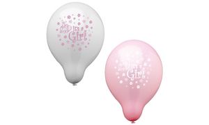 PAPSTAR luchtballonnen 'It's a Girl', roze/wit assorti