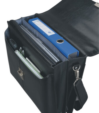 Alassio leren aktetas 'FAENZA' met laptopvak