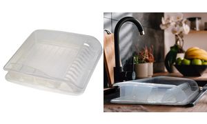 Vaatwastrekje 'Pierre' met opvangbakje, transparant