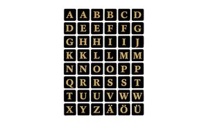 Herma letterstickers A-Z, folie reliëf, zwart/goud